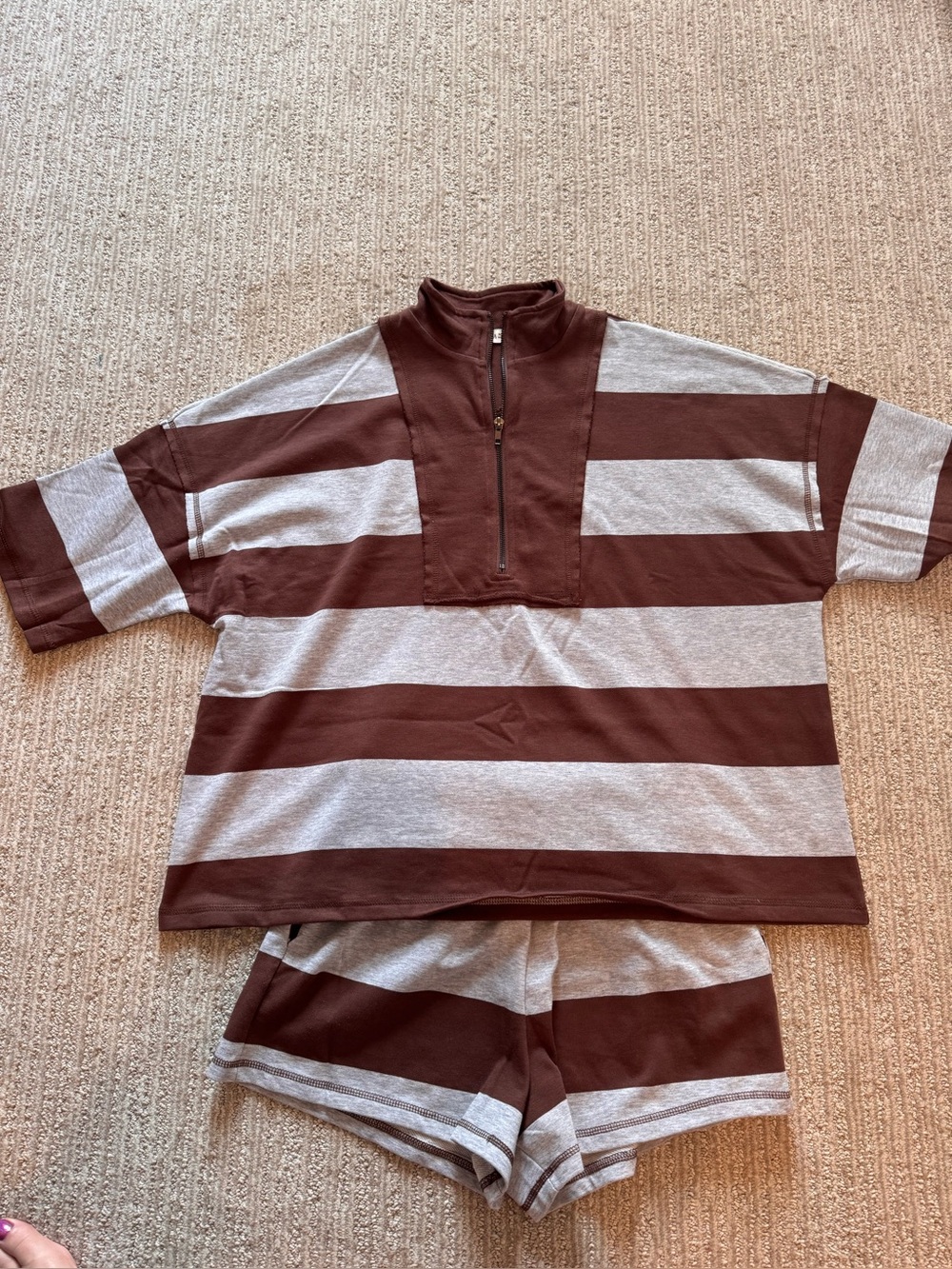Zenana Stripe Short Set